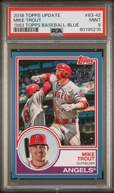2018 Topps Update Mike Trout 1983 Topps Baseball Blue #83-42 card image