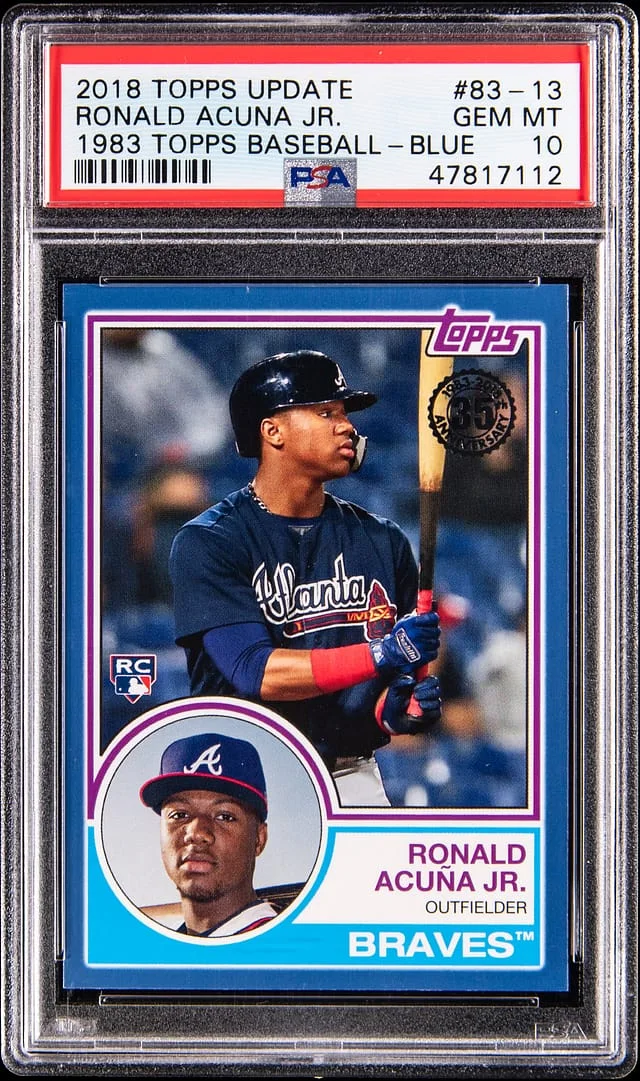 2018 Topps Update Ronald Acuna Jr. 1983 Topps Baseball Blue #83-13 card image