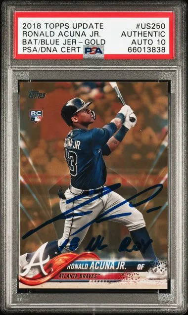 2018 Topps Update Ronald Acuna Jr. Gold #US250 card image