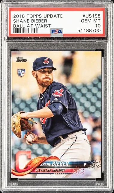 2018 Topps Update Shane Bieber Ball At Waist #US198 card image