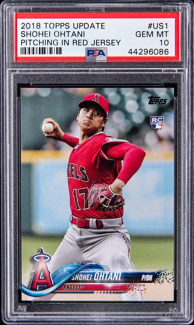 2018 Topps Update Shohei Ohtani (Pitching in Red Jersey) Gold #US1 card image