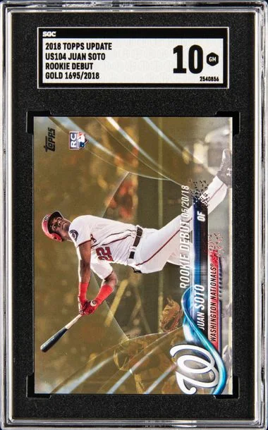2018 Topps Update Us104 Juan Soto Debut - Gold #1695/2018 card image