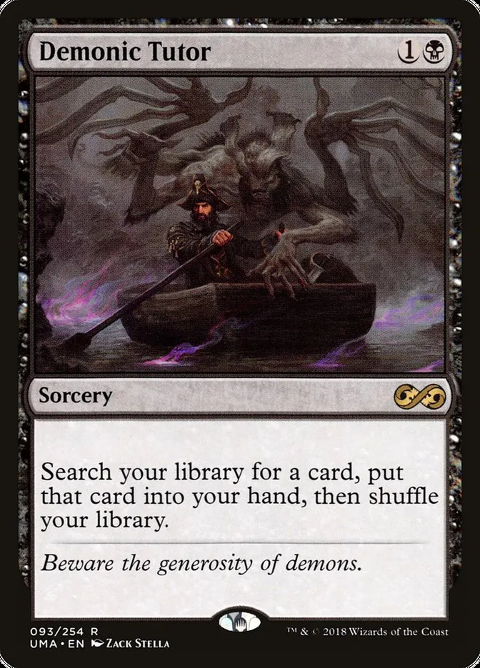 2018 Ultimate Masters Demonic Tutor rare #93 unlisted card image