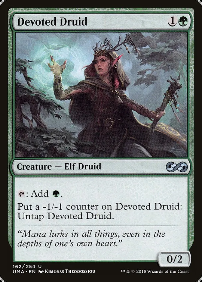 2018 Ultimate Masters Devoted Druid uncommon #162 unlisted card image