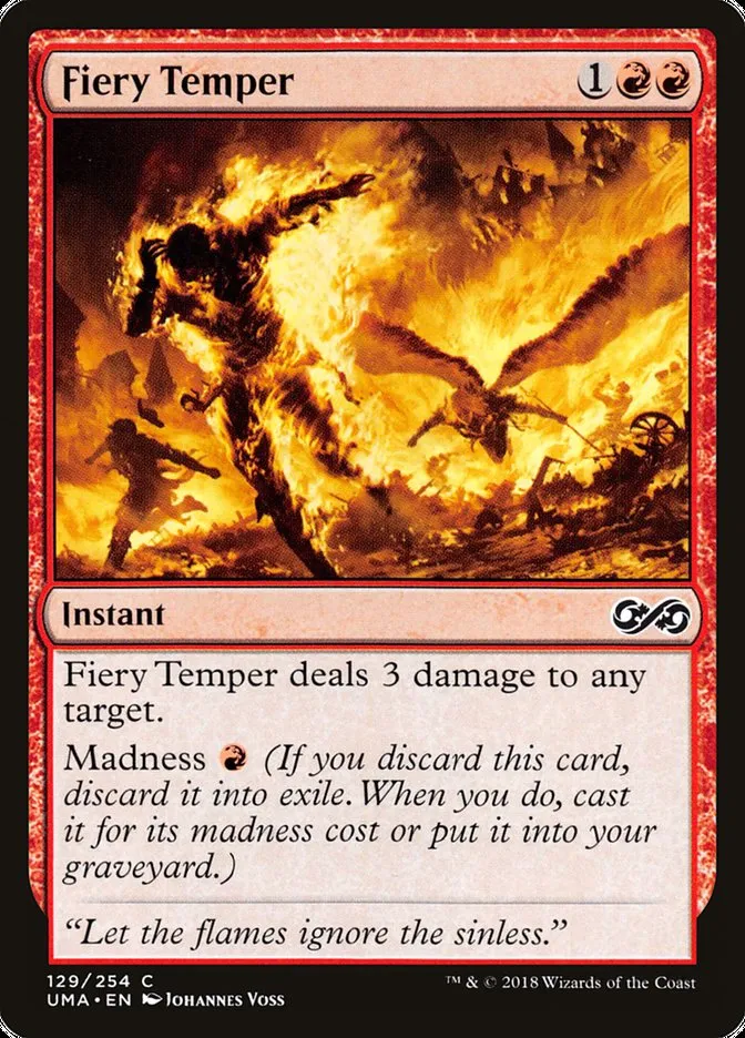 2018 Ultimate Masters Fiery Temper common #129 unlisted card image