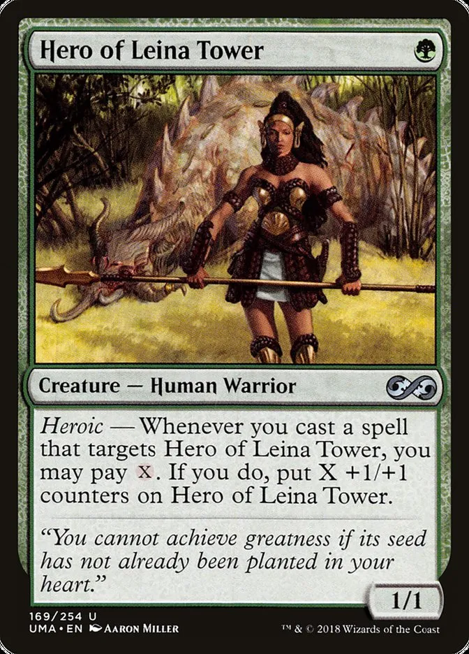 2018 Ultimate Masters Hero of Leina Tower uncommon #169 unlisted card image