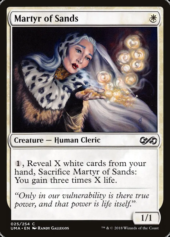 2018 Ultimate Masters Martyr of Sands common #25 unlisted card image