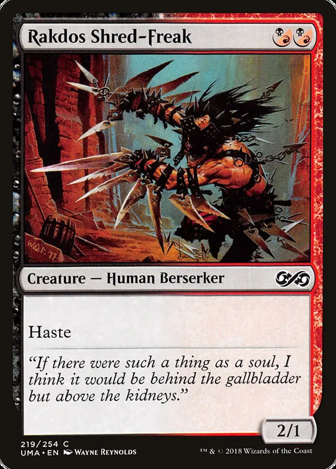 2018 Ultimate Masters Rakdos Shred-Freak common #219 unlisted card image