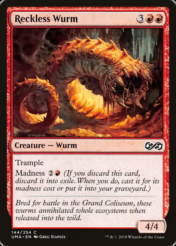2018 Ultimate Masters Reckless Wurm common #144 unlisted card image