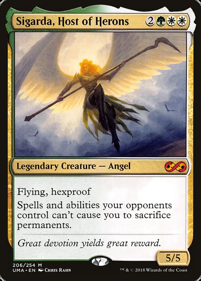 2018 Ultimate Masters Sigarda, Host of Herons mythic #206 unlisted card image