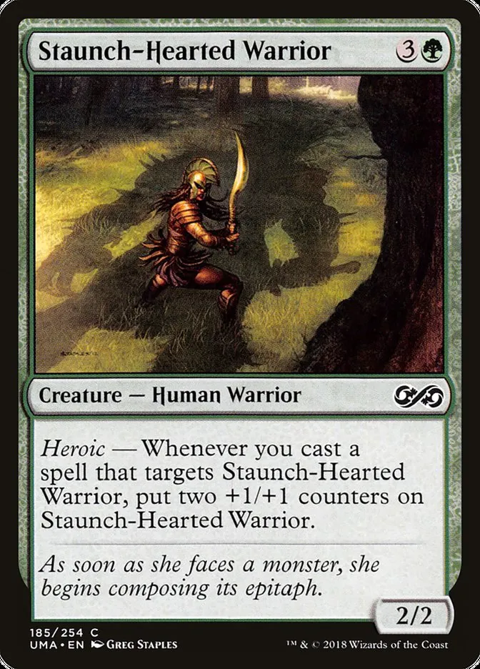 2018 Ultimate Masters Staunch-Hearted Warrior common #185 unlisted card image