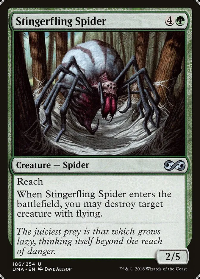 2018 Ultimate Masters Stingerfling Spider uncommon #186 unlisted card image