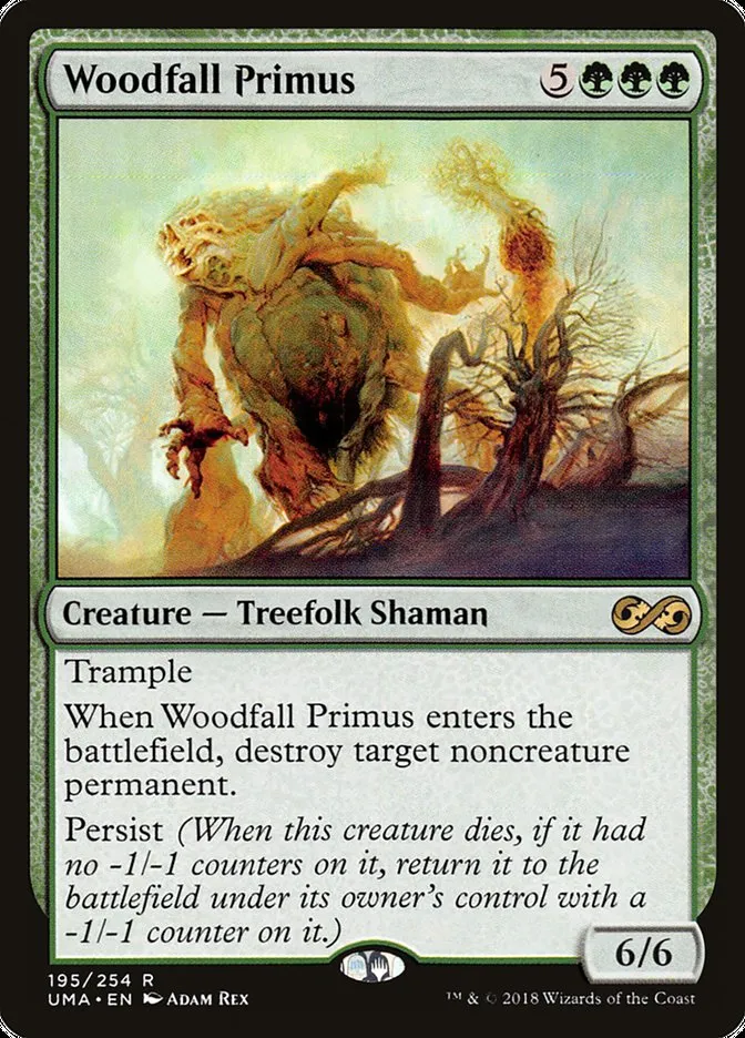 2018 Ultimate Masters Woodfall Primus rare #195 unlisted card image