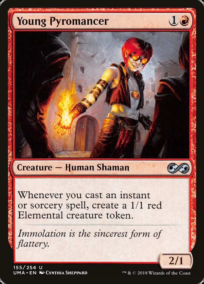 2018 Ultimate Masters Young Pyromancer uncommon #155 unlisted card image