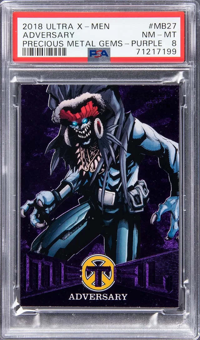 2018 Ultra Adversary X-Men Precious Metal Gems Purple #MB27 card image