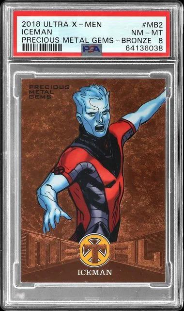 2018 Ultra Iceman X-Men Metal Blasters Precious Metal Gems (PMG) Bronze #MB2 card image