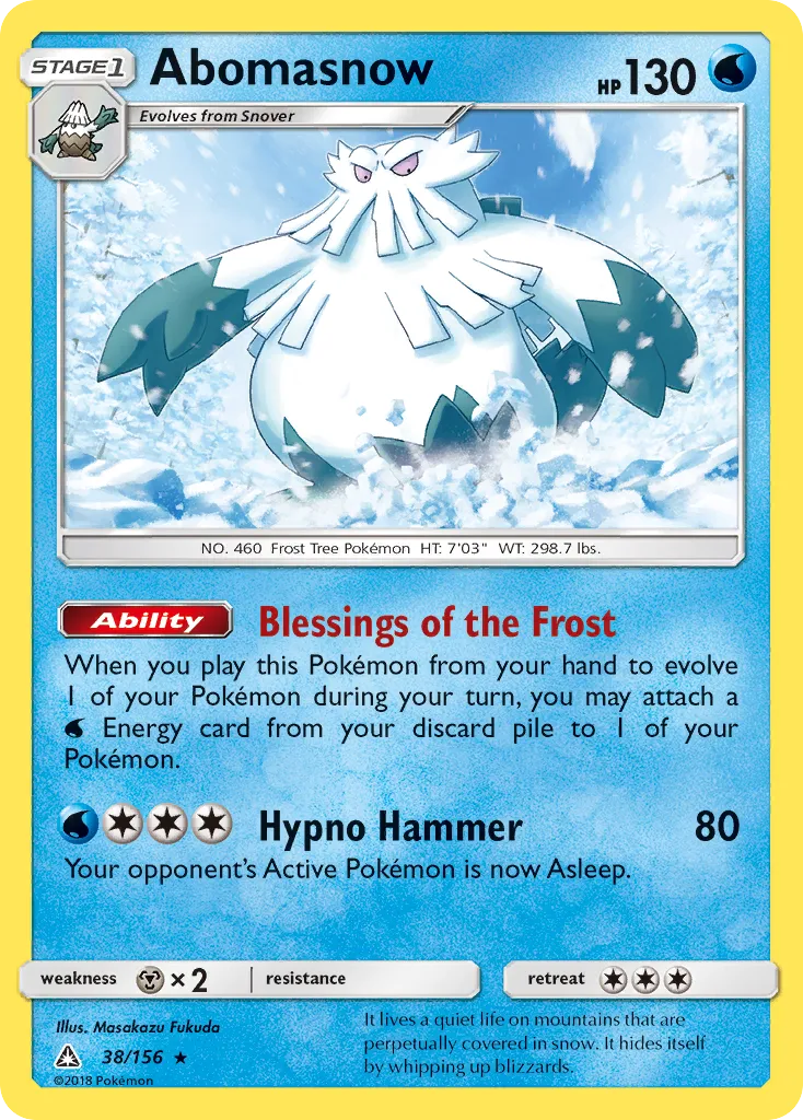 2018 Ultra Prism Abomasnow #038/156 Rare card image