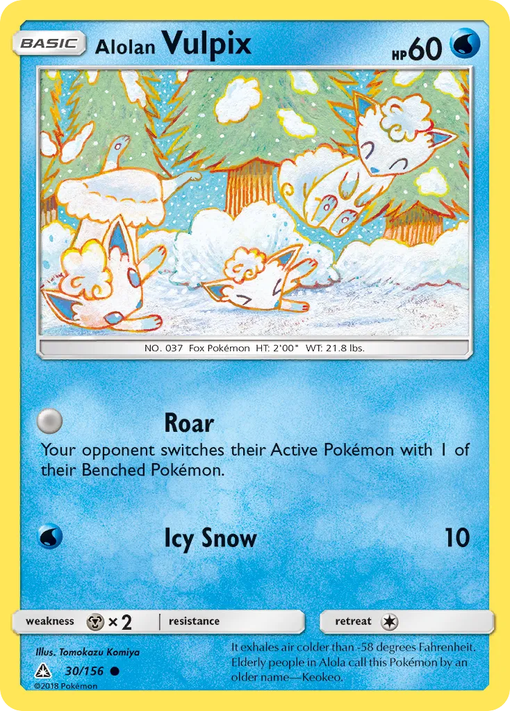 2018 Ultra Prism Alolan Vulpix Common #030/156 Common card image