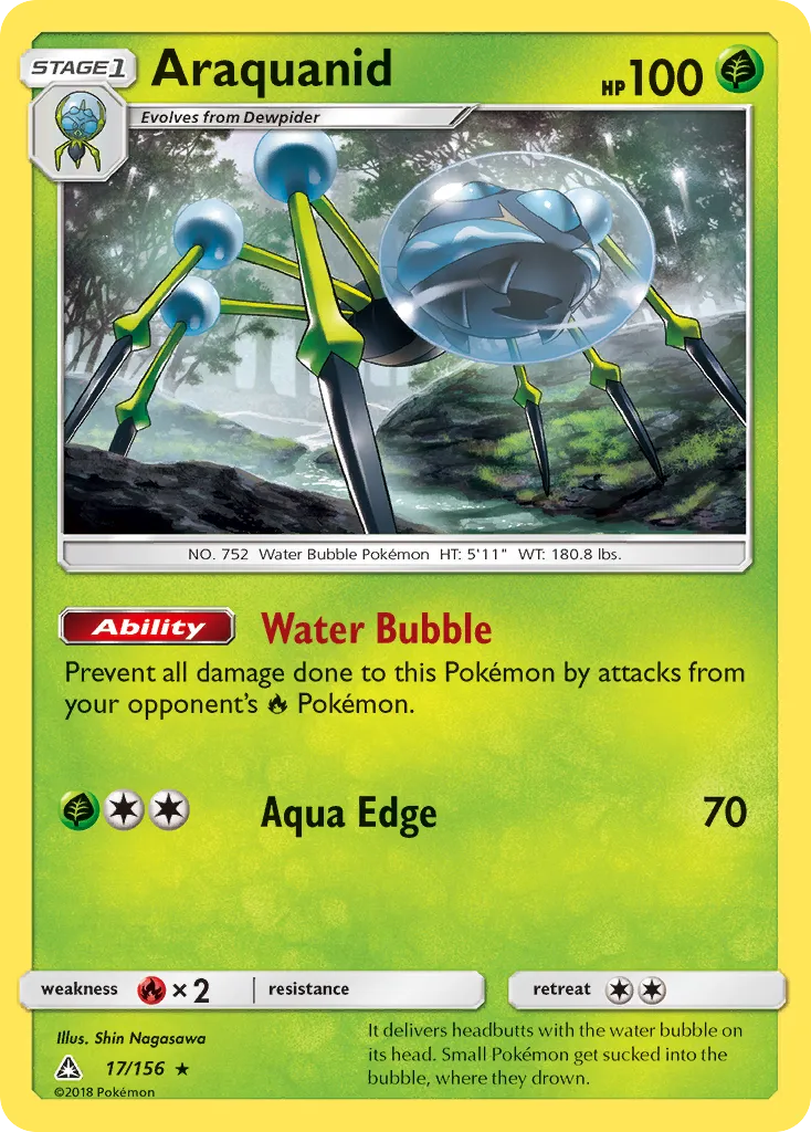 2018 Ultra Prism Araquanid #017/156 Rare card image