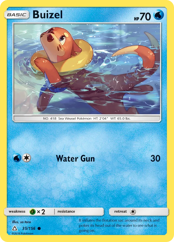 2018 Ultra Prism Buizel Common #035/156 Common card image