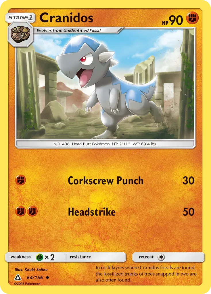 2018 Ultra Prism Cranidos #064/156 Uncommon card image