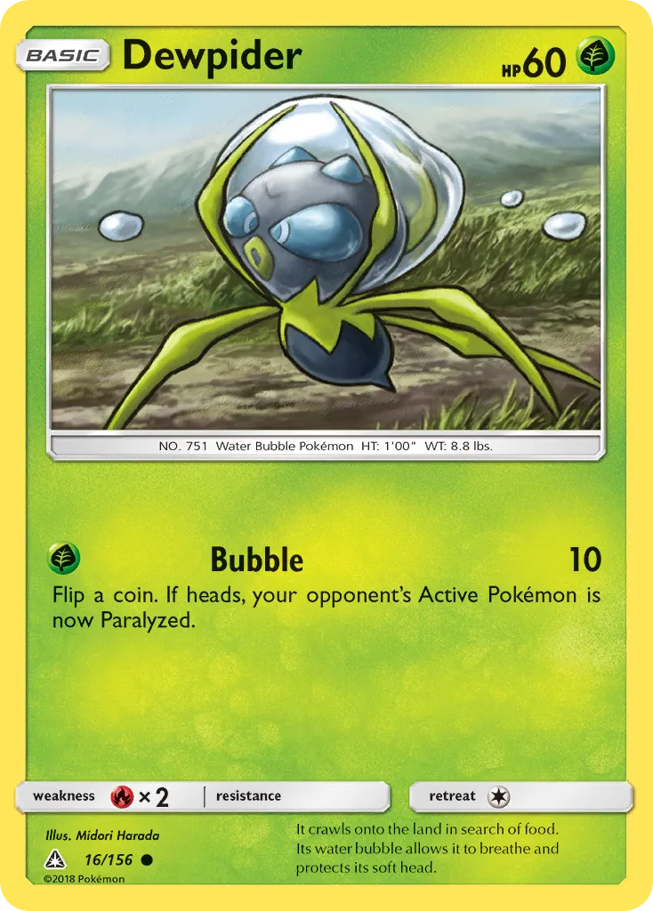 2018 Ultra Prism Dewpider Common #016/156 Common card image