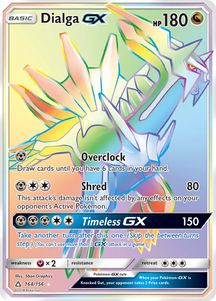 2018 Ultra Prism Dialga-GX Rare Holo GX #100/156 Rare Holo GX card image