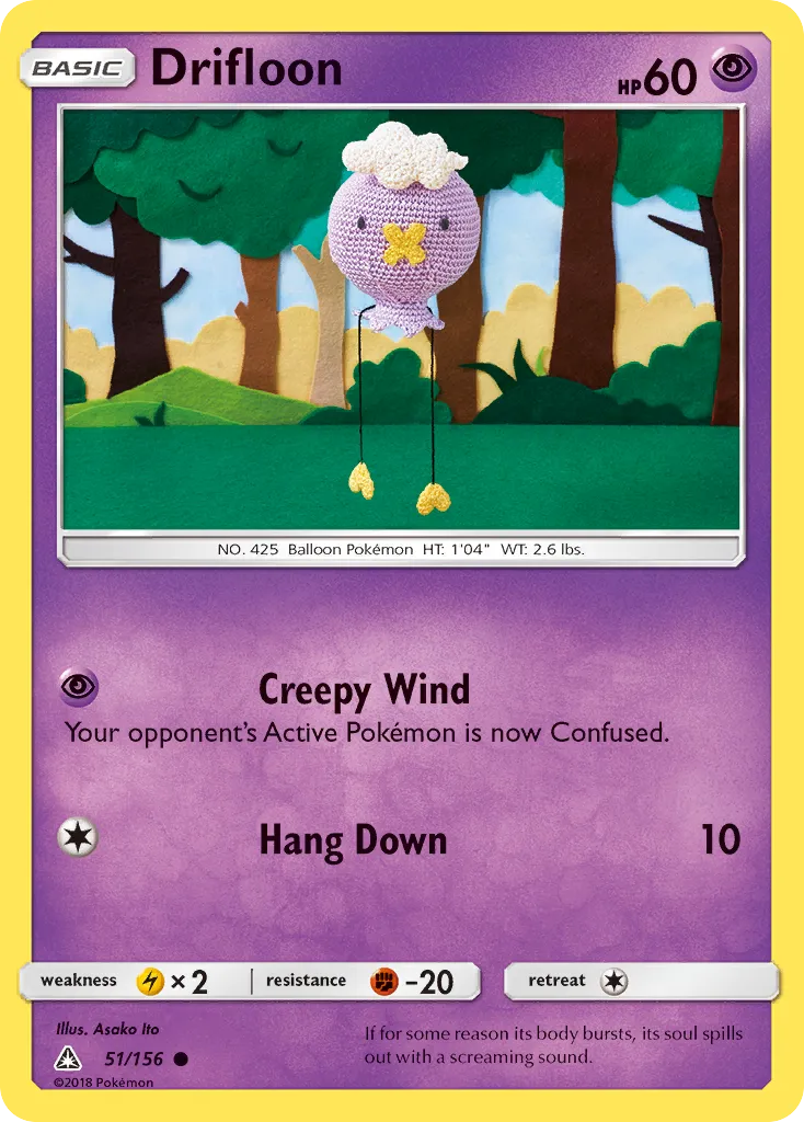 2018 Ultra Prism Drifloon Common #051/156 Common card image