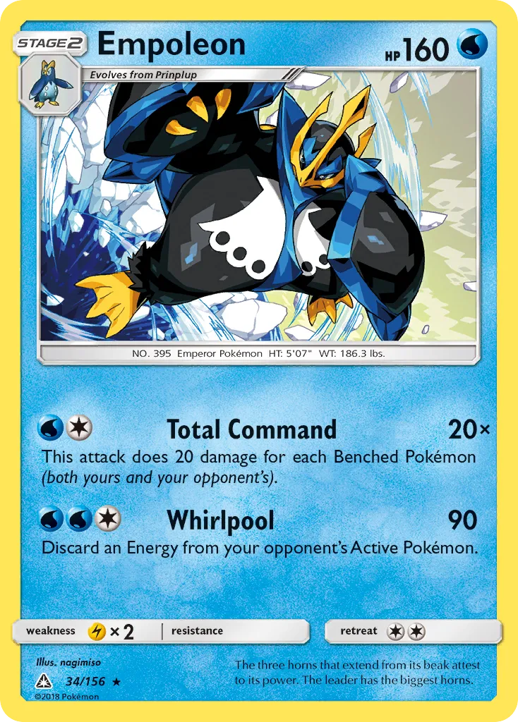 2018 Ultra Prism Empoleon #034/156 Rare card image