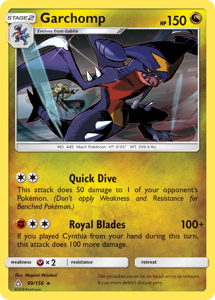 2018 Ultra Prism Garchomp #099/156 Rare card image