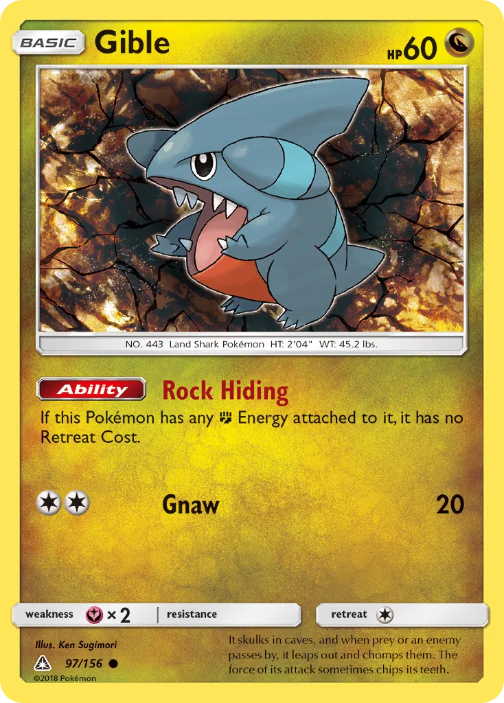 2018 Ultra Prism Gible #096/156 Common card image