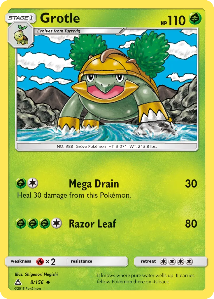 2018 Ultra Prism Grotle Uncommon #008/156 Uncommon card image