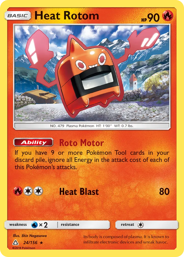 2018 Ultra Prism Heat Rotom #024/156 Rare card image
