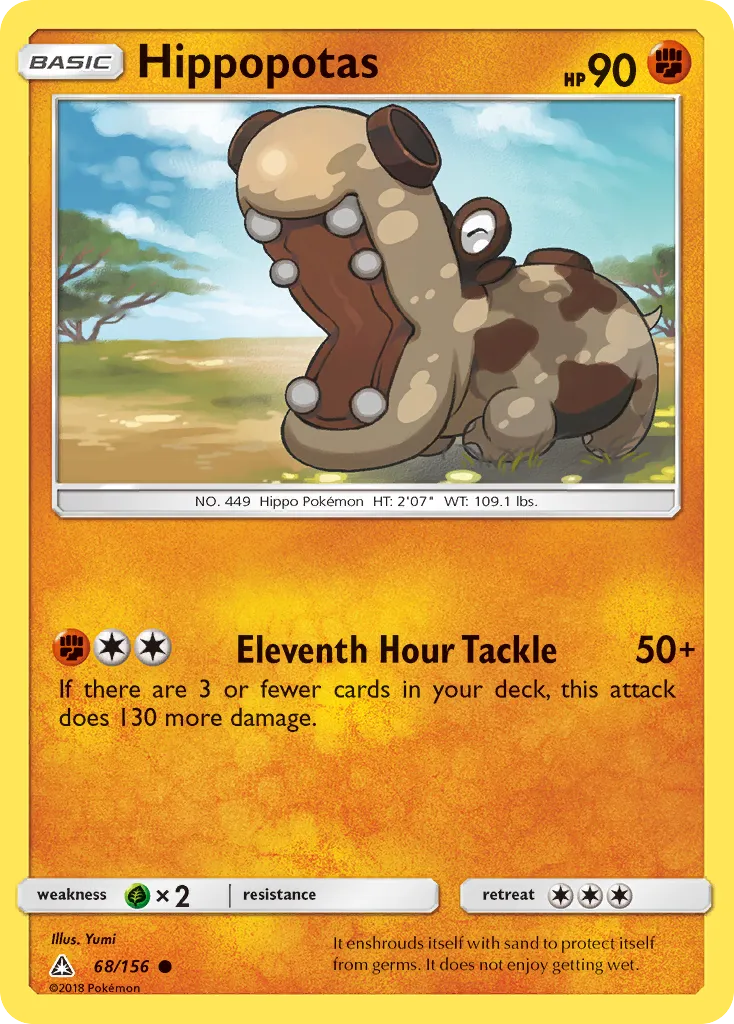 2018 Ultra Prism Hippopotas Common #068/156 Common card image