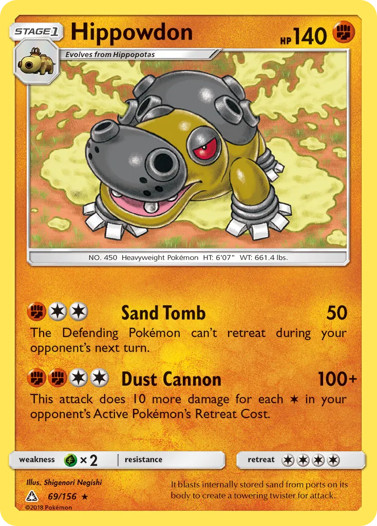2018 Ultra Prism Hippowdon #069/156 Rare card image