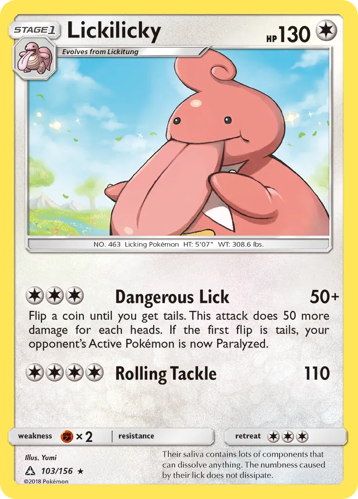 2018 Ultra Prism Lickilicky #103/156 Rare card image