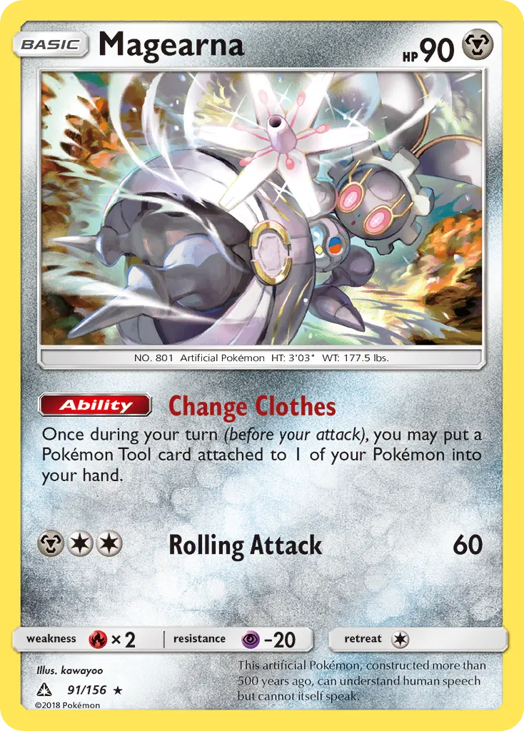 2018 Ultra Prism Magearna #091/156 Rare card image