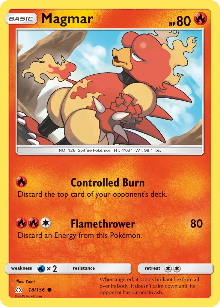 2018 Ultra Prism Magmar Common #018/156 Common card image