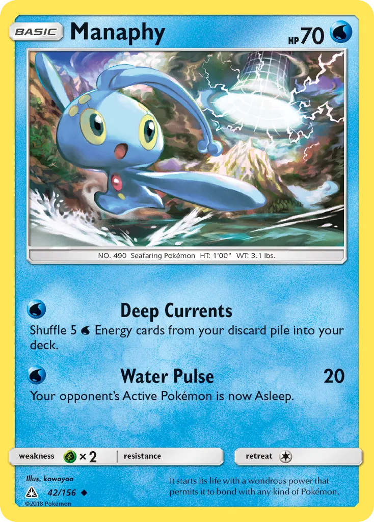 2018 Ultra Prism Manaphy Uncommon #042/156 Uncommon card image