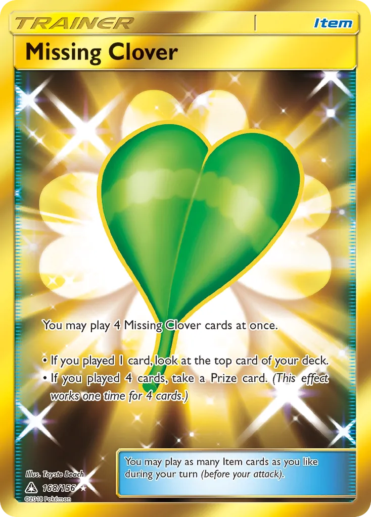 2018 Ultra Prism Missing Clover #168/156 Rare Secret card image