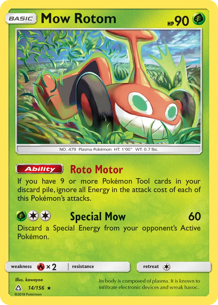 2018 Ultra Prism Mow Rotom #014/156 Rare card image