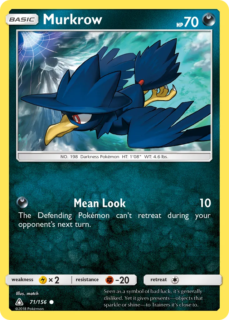 2018 Ultra Prism Murkrow Common #071/156 Common card image