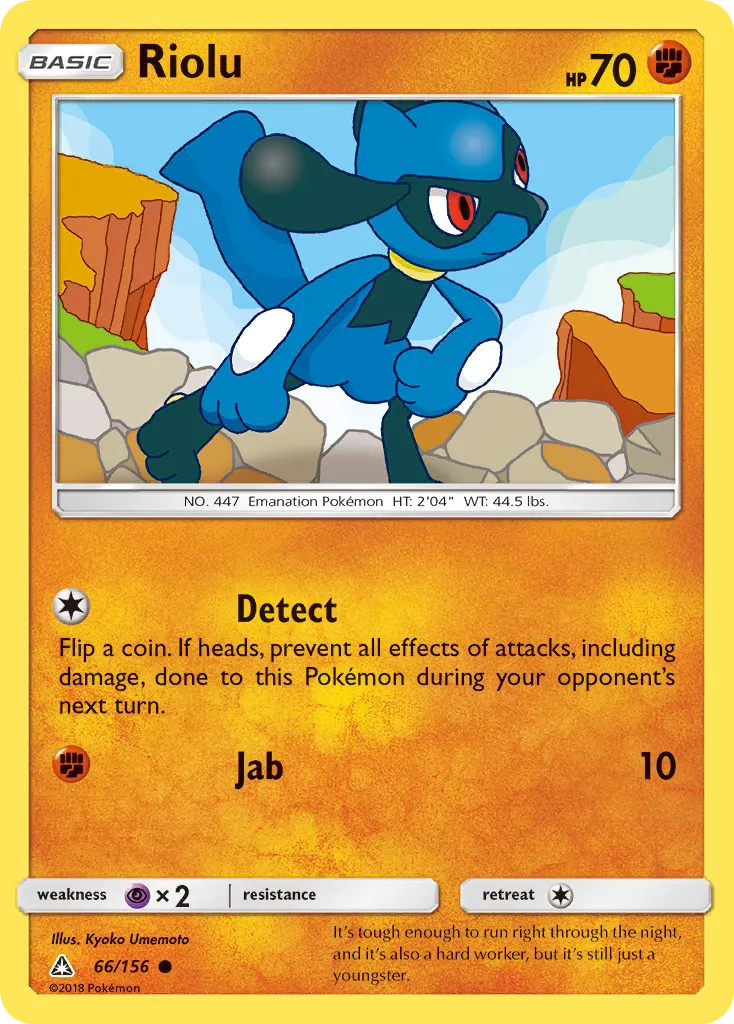 2018 Ultra Prism Riolu #066/156 Common card image
