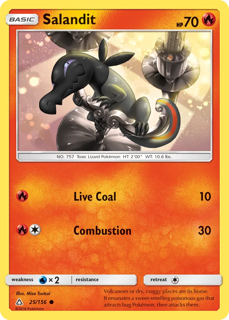 2018 Ultra Prism Salandit Common #025/156 Common card image