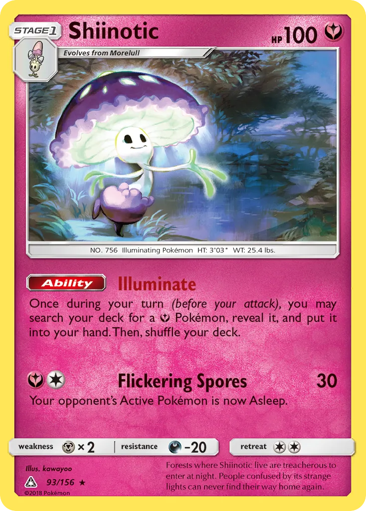 2018 Ultra Prism Shiinotic #093/156 Rare card image