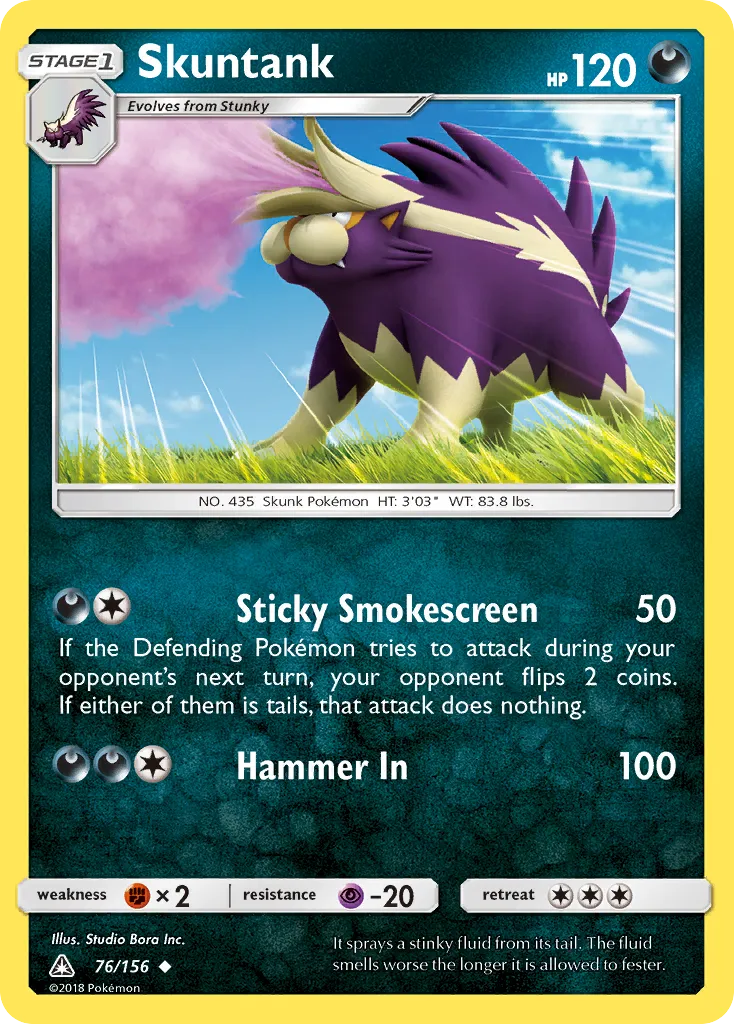 2018 Ultra Prism Skuntank #076/156 Uncommon card image