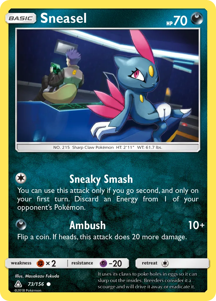 2018 Ultra Prism Sneasel Common #073/156 Common card image