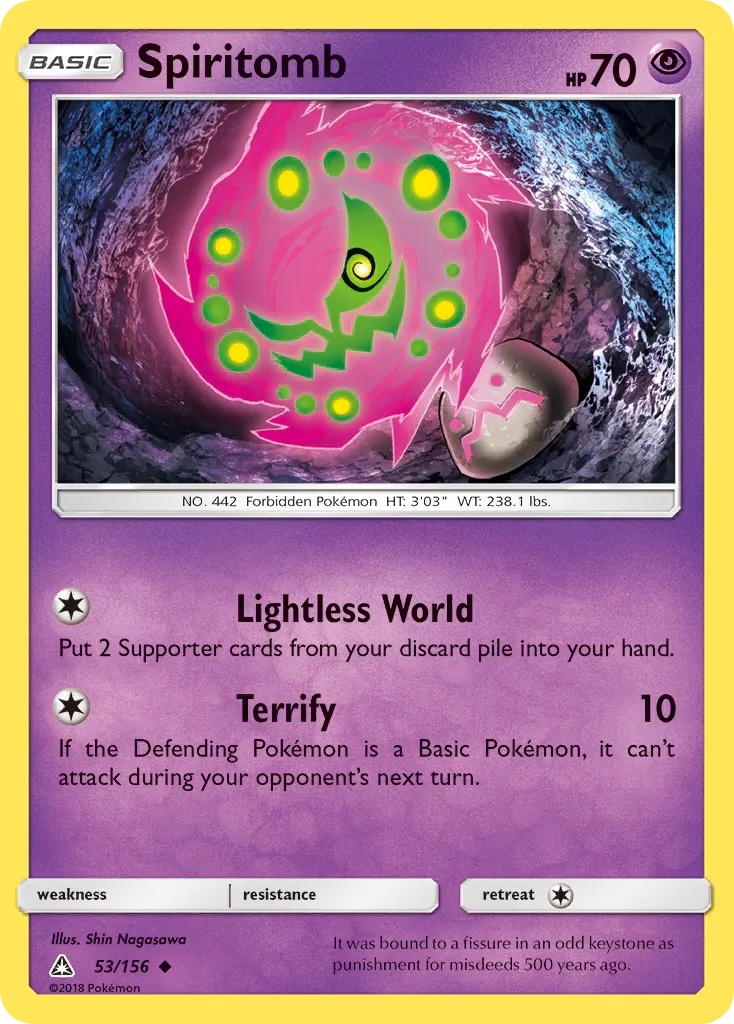 2018 Ultra Prism Spiritomb #053/156 Uncommon card image