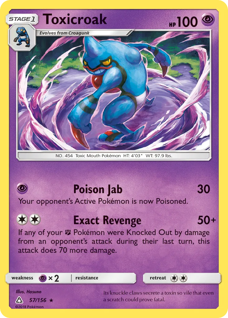 2018 Ultra Prism Toxicroak #057/156 Rare card image