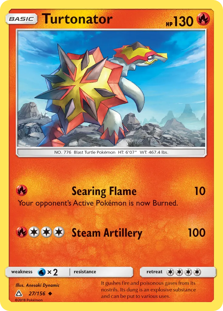 2018 Ultra Prism Turtonator #027/156 Uncommon card image